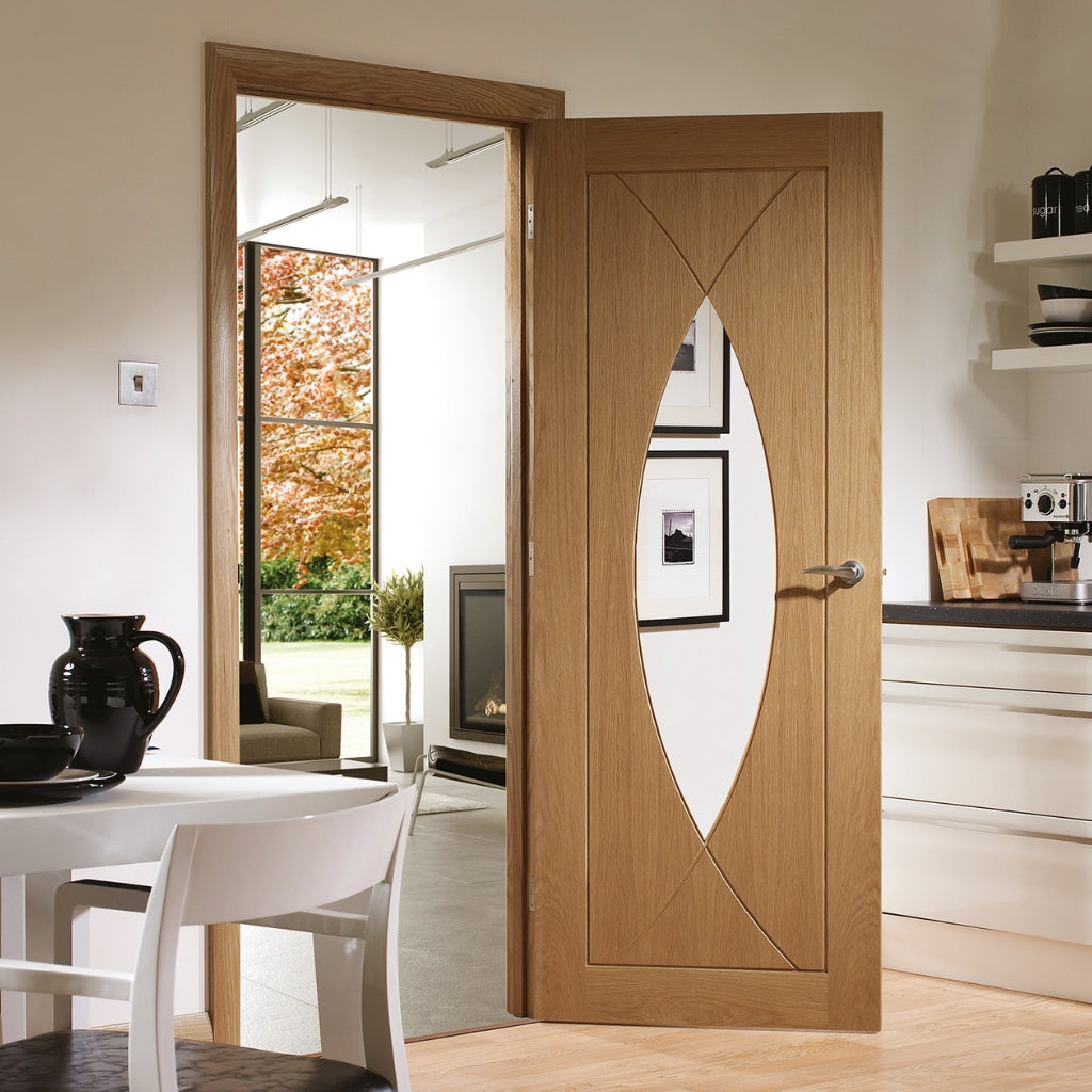 Buy Pesaro Oak Glazed Fully Finished Internal | Emerald Doors