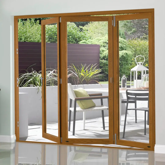 6FT Slimline Oak External Bifold Door Set