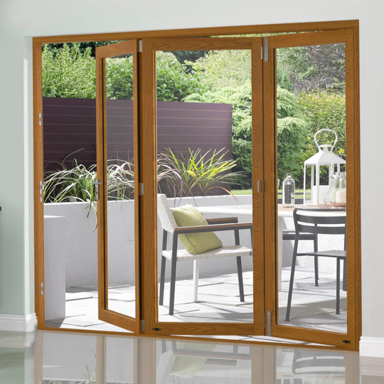 8FT Slimline Oak External Bifold Door Set