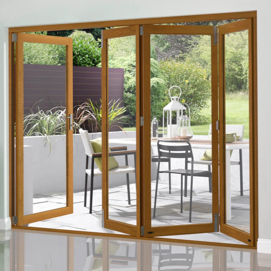 10FT Slimline Oak External Bifold Door Set