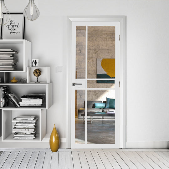 Pryda White Clear Glazed Industrial Style Door