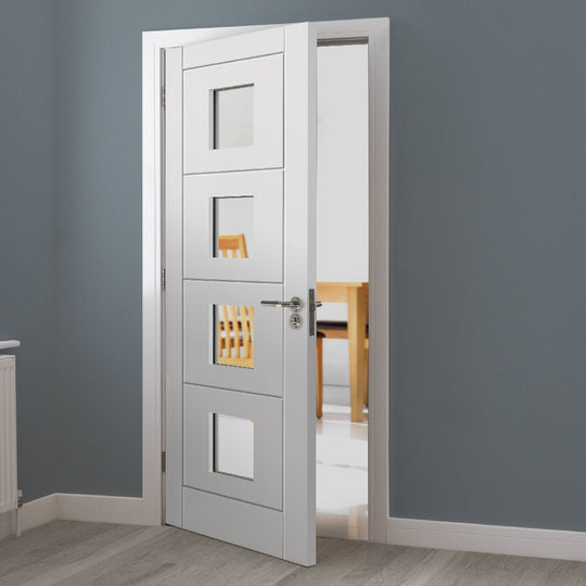 Quattro White Glazed Door