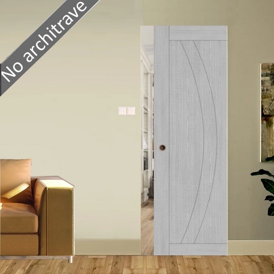 Ravello Light Grey Flush Pocket Door Set