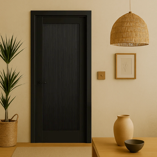 Black Ravenne Reeded Internal Door
