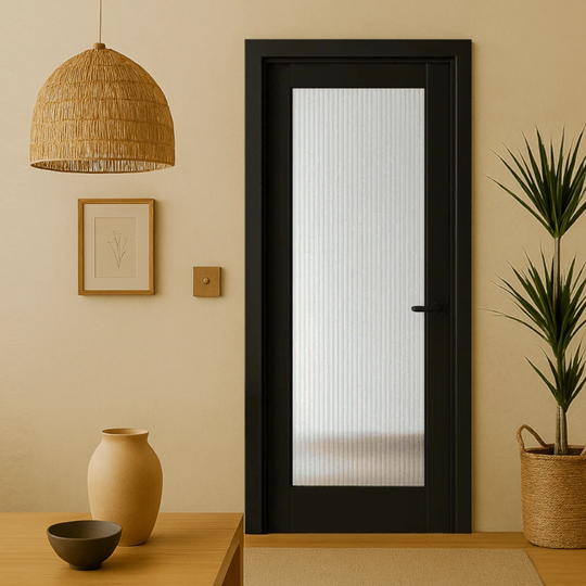 Black Ravenne Reeded Glazed Internal Door