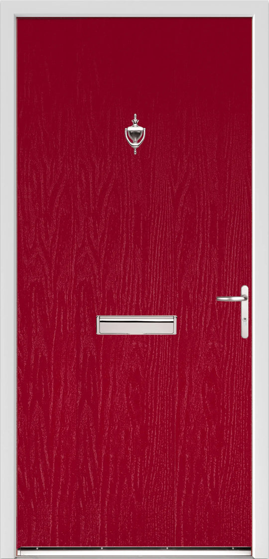 Red Modern Flush External Fire Door Set