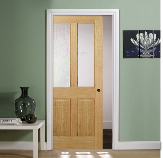 Elegance Oak Richmond Pocket Door Set