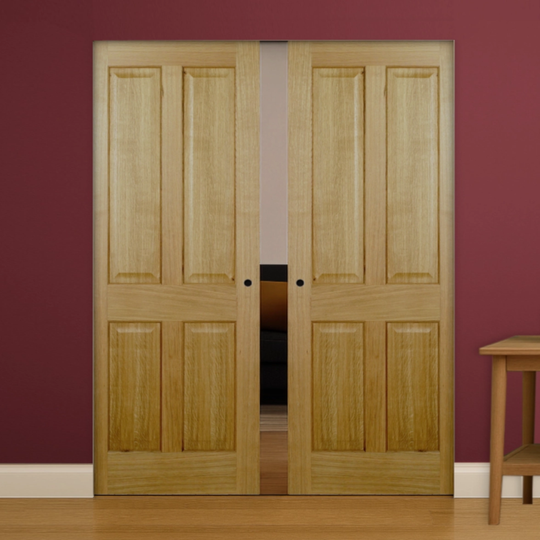 Regency Oak Double Flush Pocket Door Set
