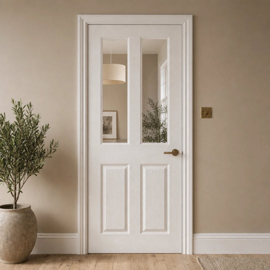 Regency White Textured Moulded 2P/2L Glazed Internal Door