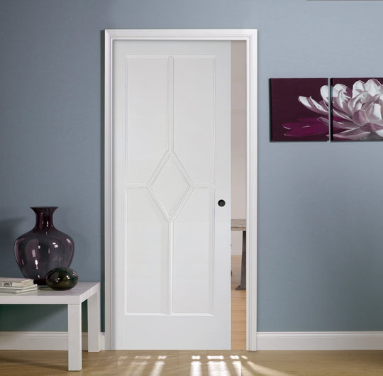 Reims White Primed Pocket Door Set