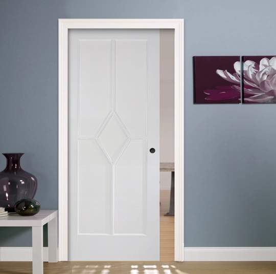 Reims White Primed Pocket Door Set