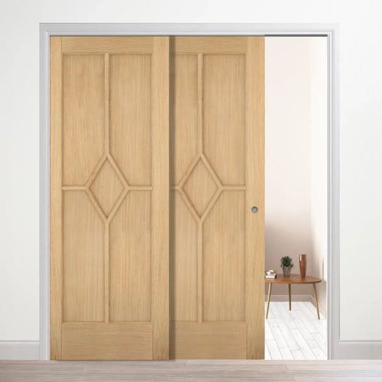 Reims Oak Telescopic Pocket Door System