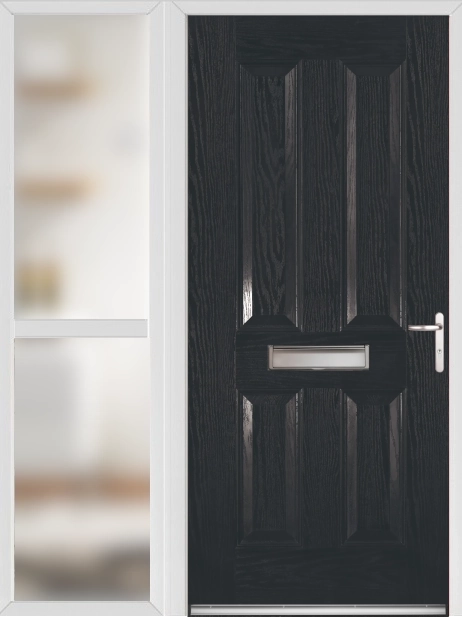 Richmond Black External Fire Door Set with Sidelight