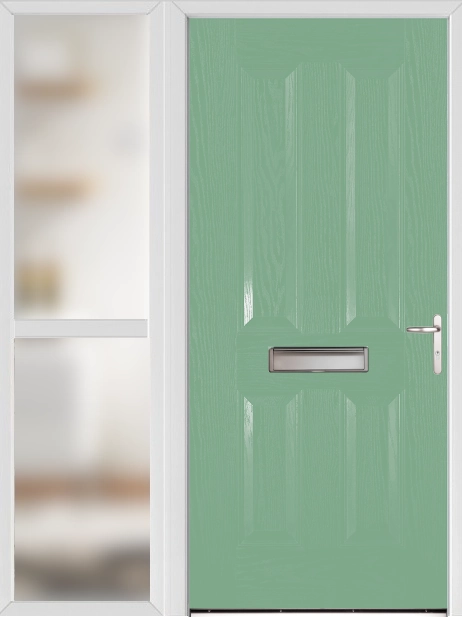 Richmond Folly Green External Fire Doorset with Sidelight