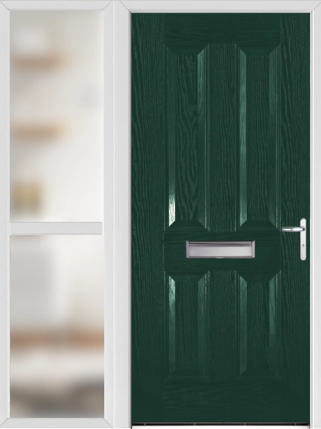 Richmond Green External Fire Doorset with Sidelight