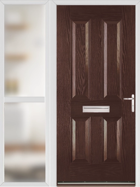 Richmond Redwood External Fire Door Set with Sidelight