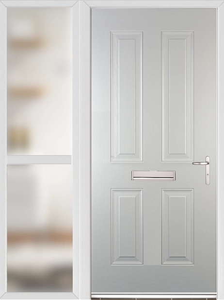 Richmond White External Fire Door Set with Sidelight