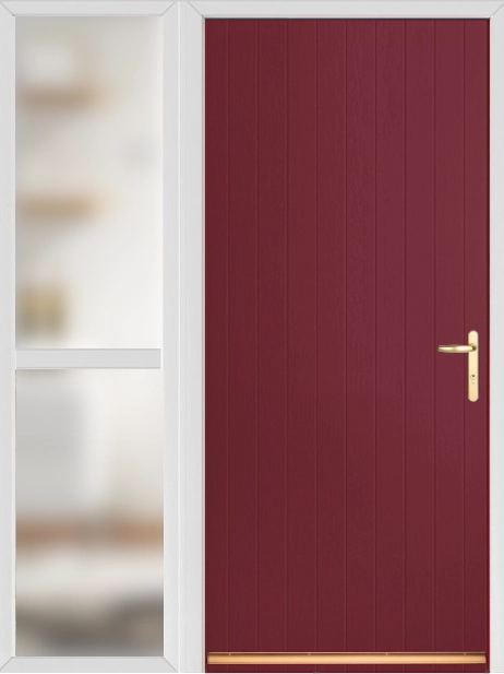 Rosewood Tongue and Groove External Fire Door Set with Sidelight