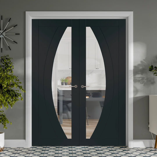 Salerno Custom Colour Clear Glazed French Doors