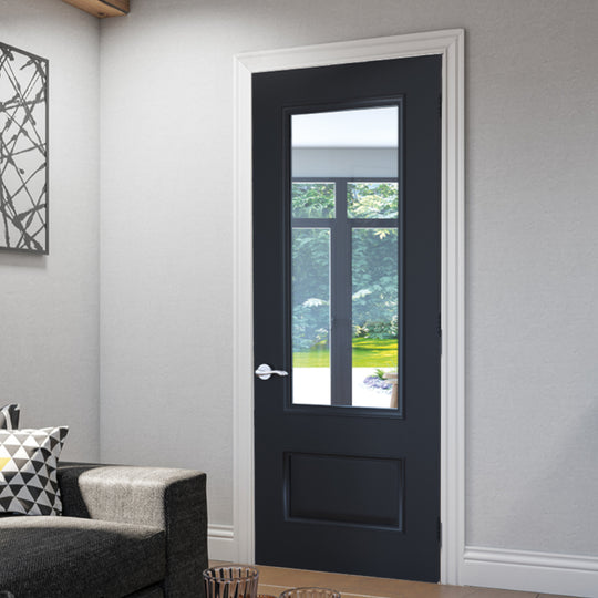 Sandringham 2 Panel Black Clear Glazed Door