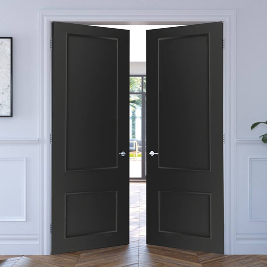 Sandringham 2 Panel Black Door Pair