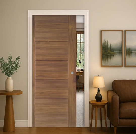 Seville Walnut Pocket Door Set