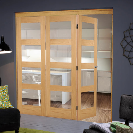 Contemporary Oak 4L Clear Glazed Bifolding Set