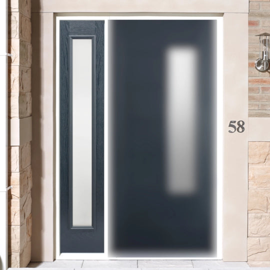 GRP Frosted Glazed Grey Composite Sidelight