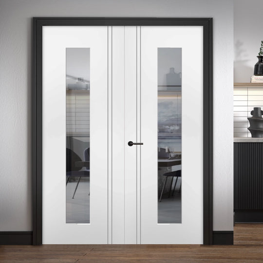 Sierra Blanco Clear Glazed Long Light Door Pair