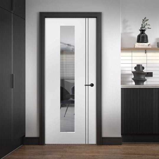 Sierra Blanco Clear Glazed Long Light Internal Door