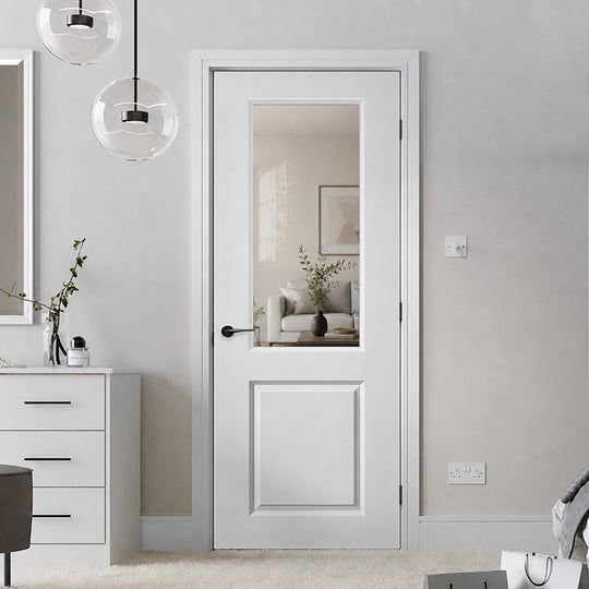 1 Panel 1 Light Smooth White Primed Moulded Internal Door