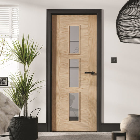 Oak Sofia 3L Glazed Internal Door