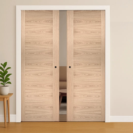 Oak Sofia Double Pocket Door Set