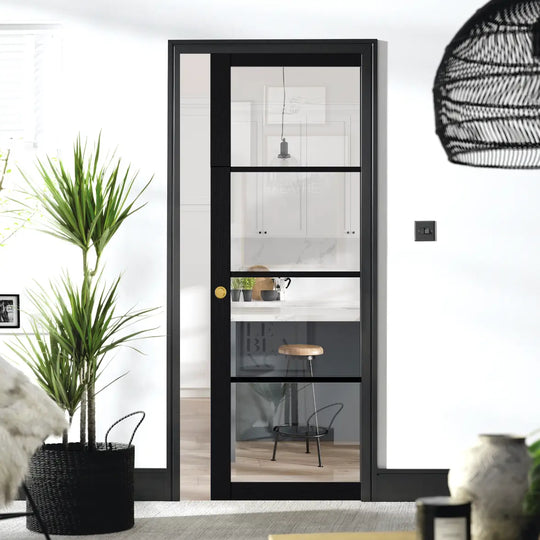 Soho Black 4L Pocket Door System