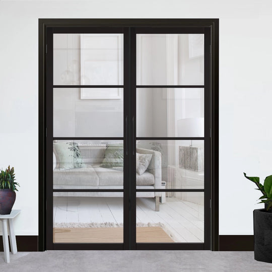 Black Soho 4L Industrial Style Door Pair