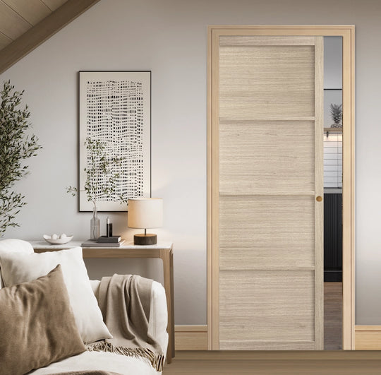 Blonde Oak Soho 4 Panel Pocket Door System