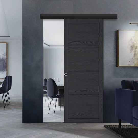 Charcoal Soho 4 Panel Sliding Door with Pelmet