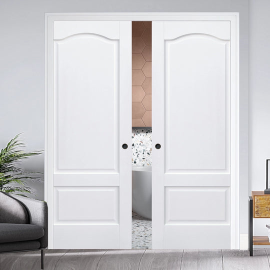 Solid White Kent 2P Double Pocket Door Set