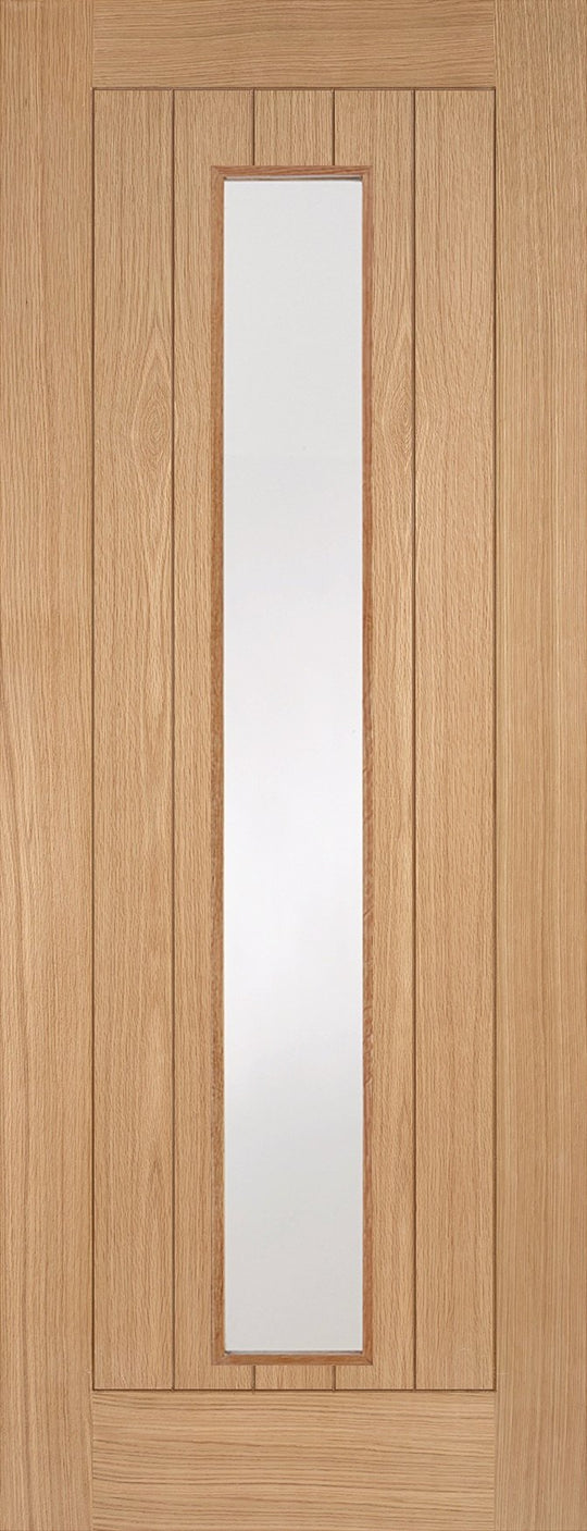 Somerset Oak Door with Clear Glass Fully Finished
