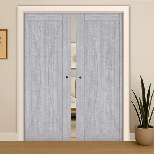 Sorrento Light Grey Double Pocket Door Set