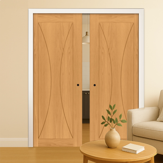 Sorrento Oak Double Pocket Door Set
