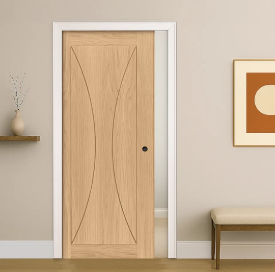 Sorrento Oak Pocket Door Set Fully Finished
