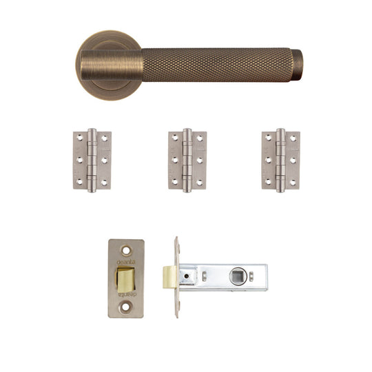 Sparta Door Handle Pack Antique Brass