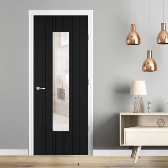 Sydney Black Laminate Glazed Door