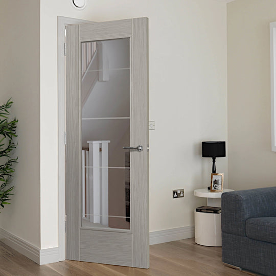 Lava Light Grey Full Glazed Internal Door