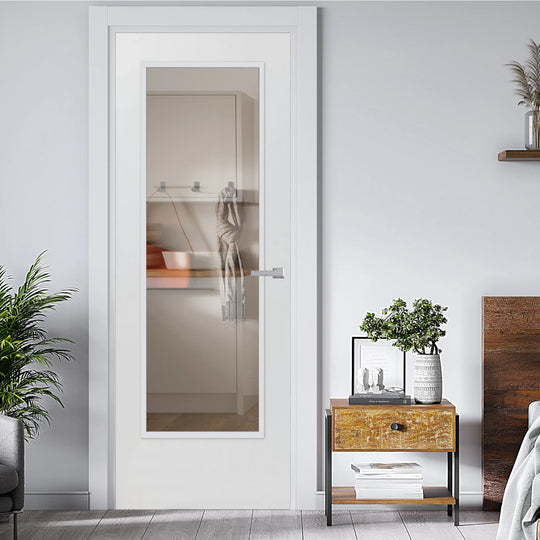 Pattern 10 White Primed Glazed Fire Door