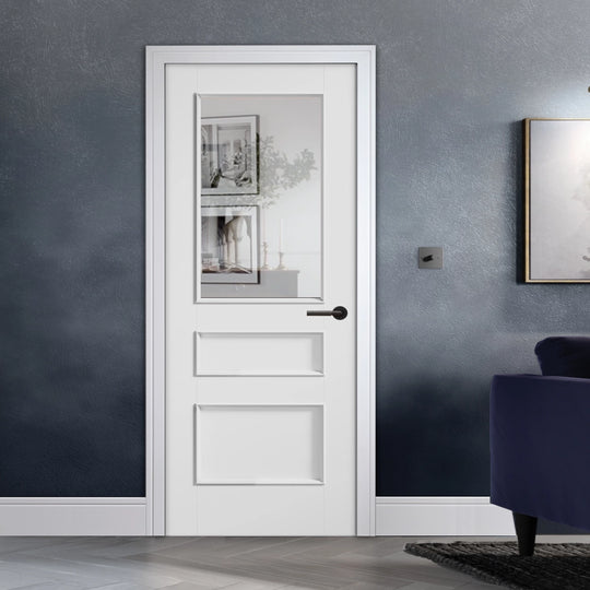 Toledo 3 Panel White  Clear Glazed Internal Door