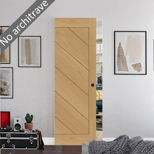 Torino Oak Flush Pocket Door Set