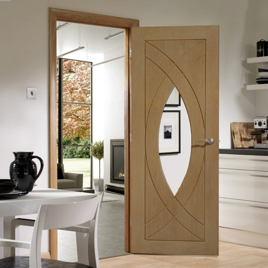 Treviso Oak Glazed Door Fully Finished