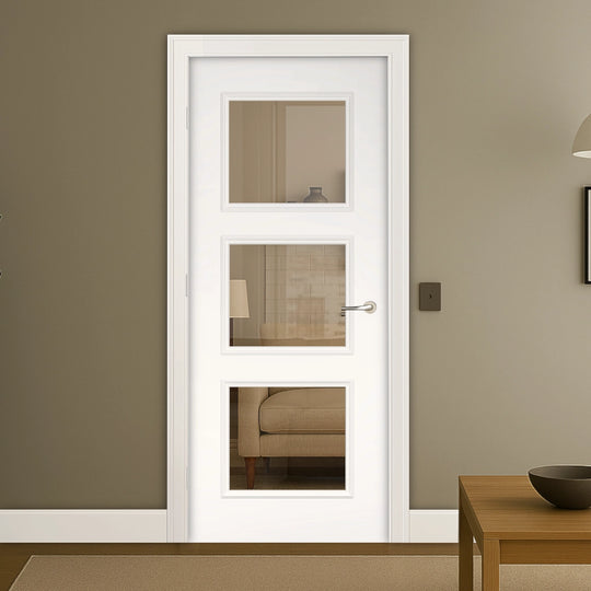 Trinity White Primed Clear Glazed Internal Door